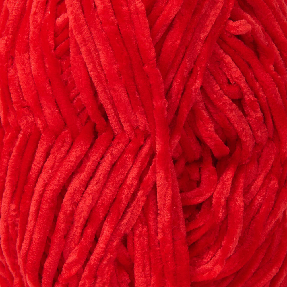 Chunky Chenille Yarn Red Image 5