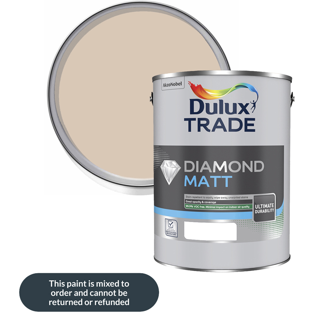 Dulux Trade Caramel Latte Walls and Ceilings Diamond Matt Paint 5L Image 1