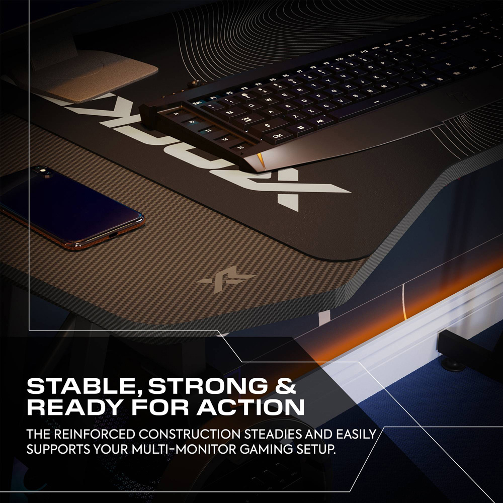 X Rocker Panther Evo Gaming Desk with Mousepad Black Image 3