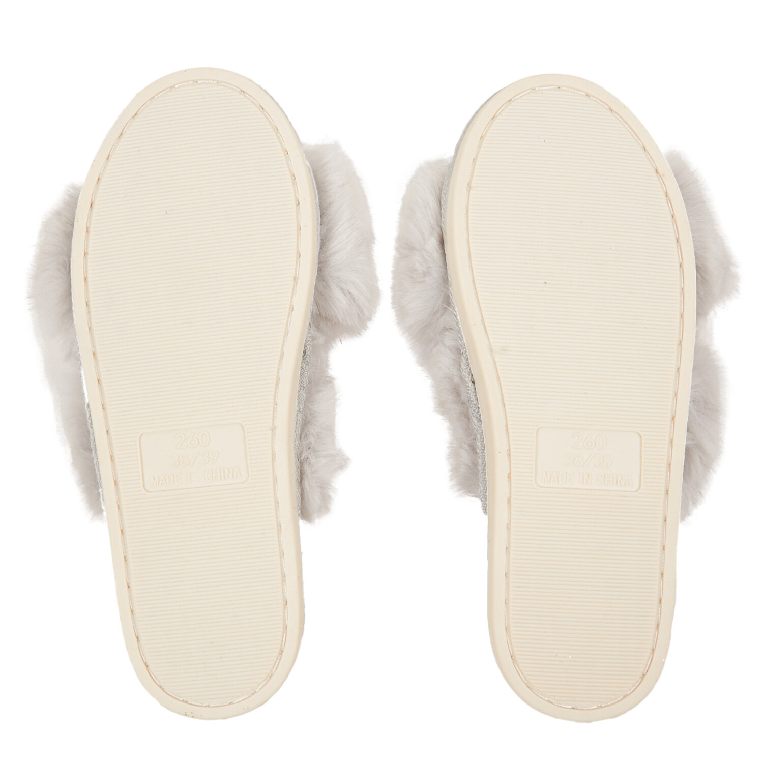 Womens Fluffy Memory Foam Slippers - Grey Image 4