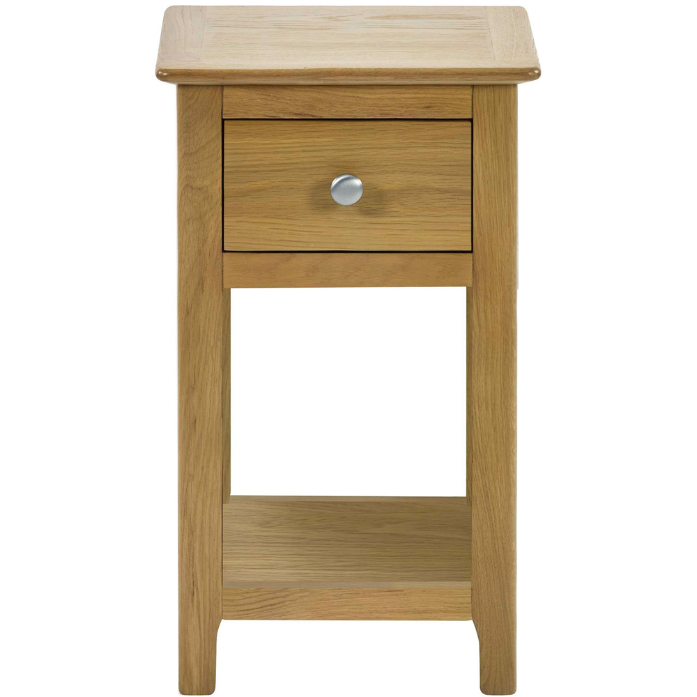 Julian Bowen Somerset Single Drawer Single Shelf Oak Compact Bedside Table Image 4