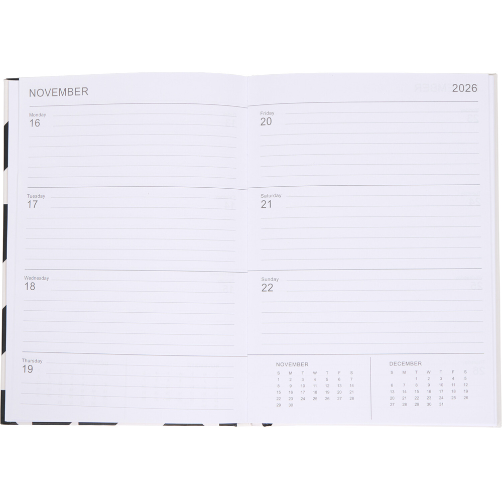2027 Black and White Printed Diary Image 6