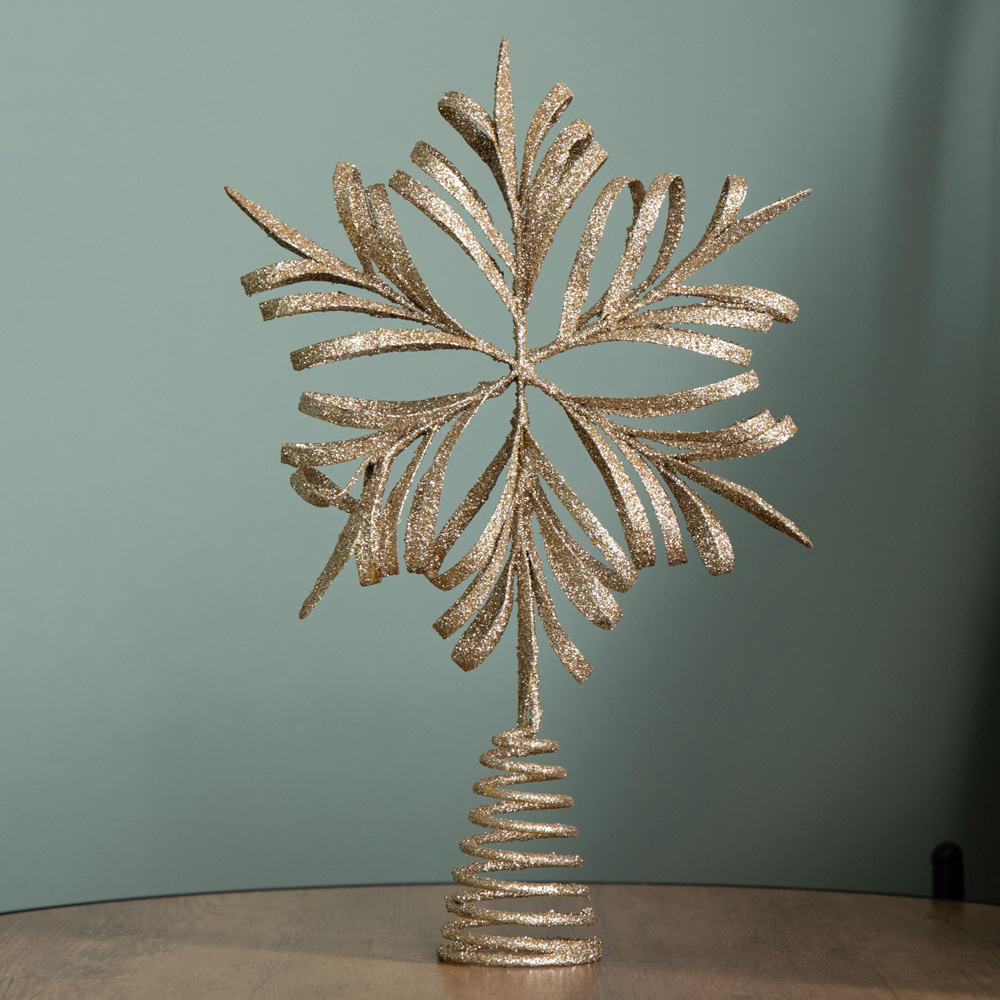 Samuel Alexander Antique Gold Snowflake Christmas Tree Topper 29cm Image 2