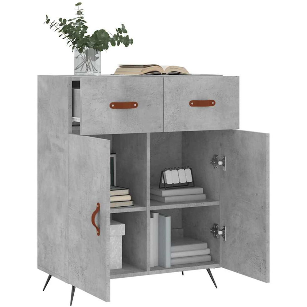 vidaXL 2 Door 2 Drawer Concrete Grey Sideboard Image 4