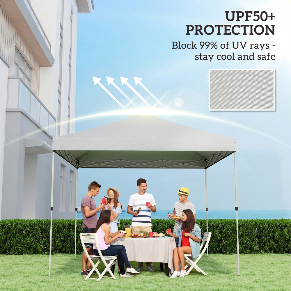 Outsunny 3 x 3m White Waterproof Gazebo Roof Replacement Cover Image 3