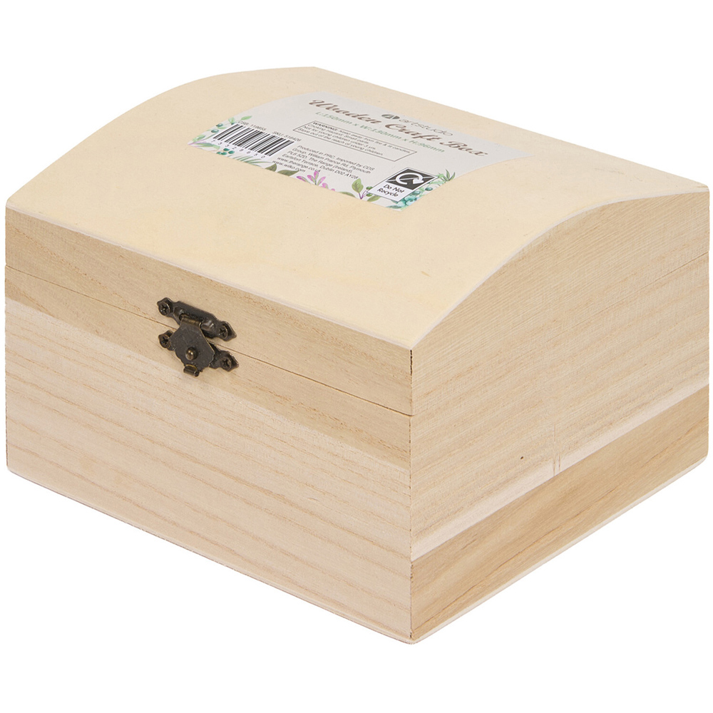 Wooden Unfinished Craft Box Natural Image 3