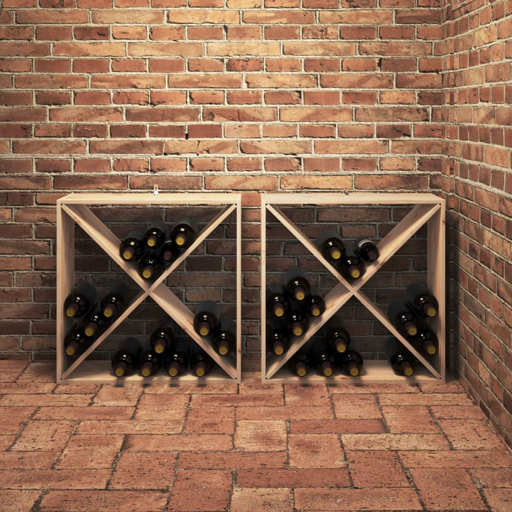 vidaXL 4 Shelf Brown Freestanding Wine Rack Set of 2 Image 2