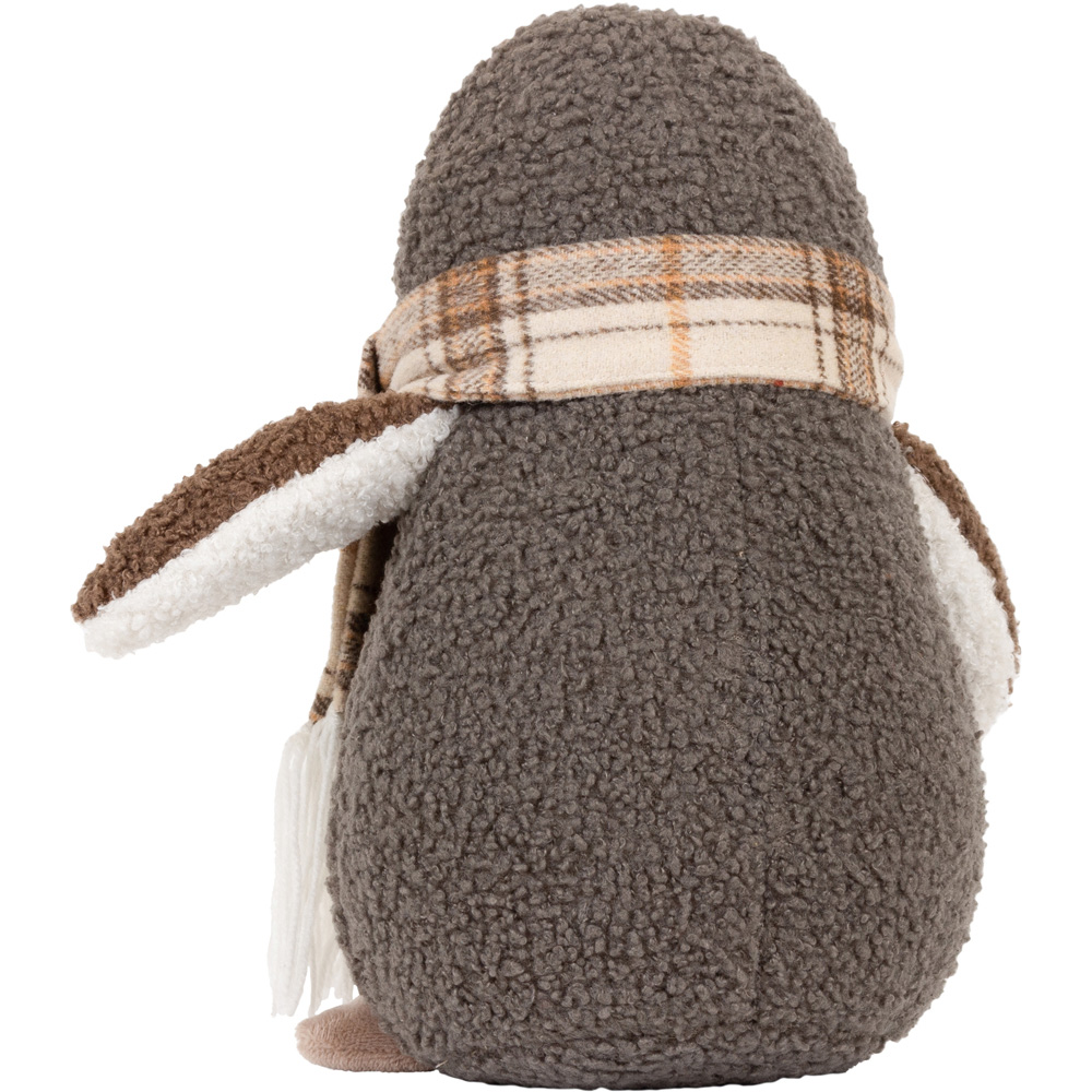 Paoletti Christmas Warm Grey Penguin Boucle Novelty Door Stop Image 2