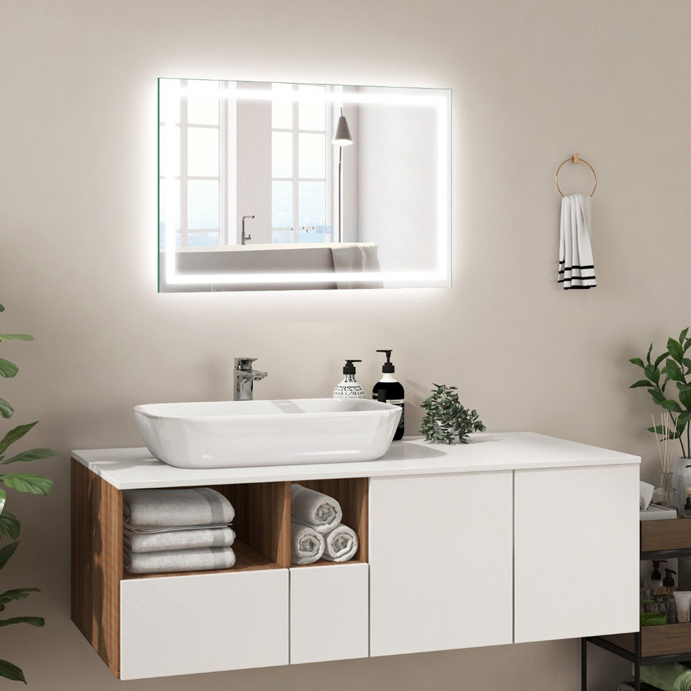 Costway 3 Colour LED Bathroom Wall Mirror 60 x 40cm Image 3
