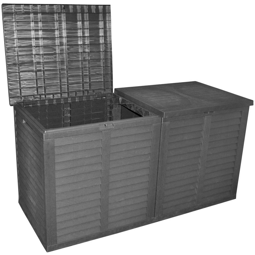 Jack Stonehouse 750L Grey Faux Wood Finish Plastic Garden Storage Box Image 3