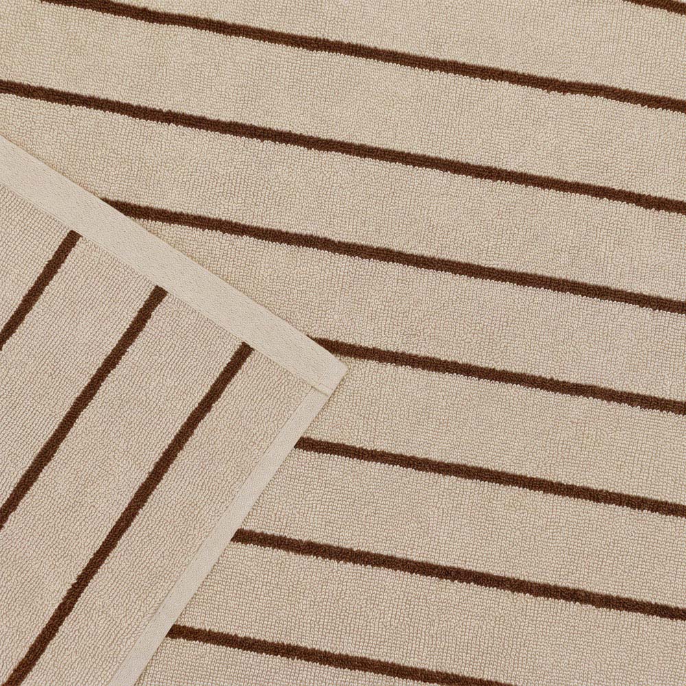 Allure Bath Fashions Taupe and Chocolate Strand Striped Hand Towel 50 x 90cm 2 Pack Image 4