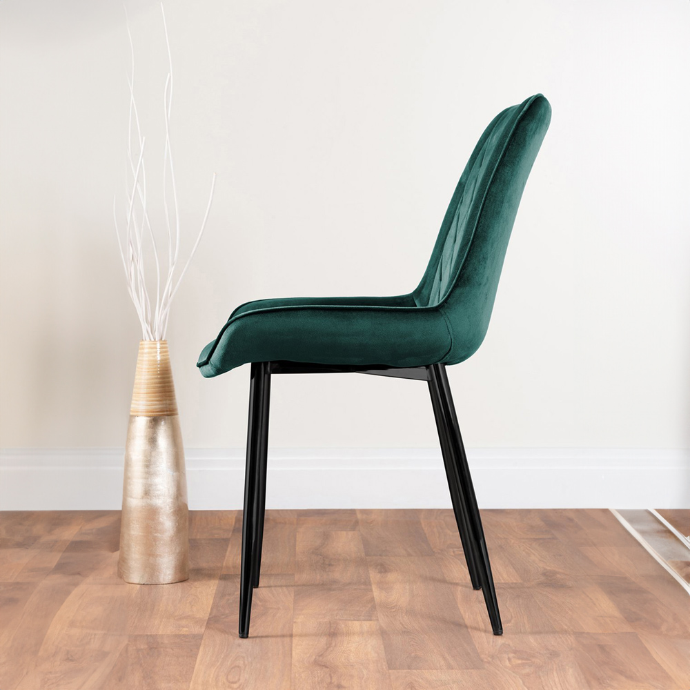 Furniturebox Arona Cesano 4 Seater Round Dining Set Grey Black and Green Image 4