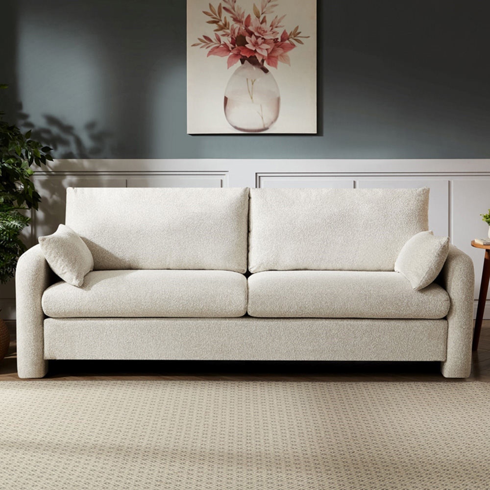 Artemis Home Shorewood 3 Seater Beige Textured Fabric Sofa Image 1