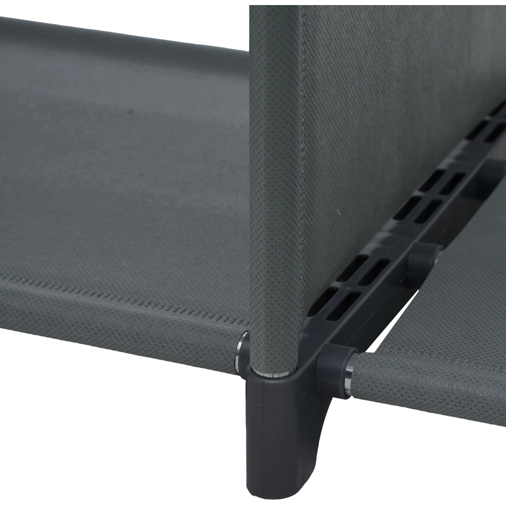 Living and Home 3-Tier Grey Double Row Storage Shelf with Metal Frame Image 6