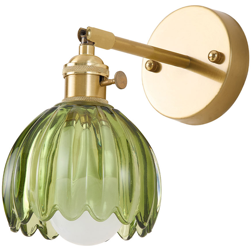 Living and Home Green and Gold 12 RGB LED Wall Sconce with Remote 2 Pack Image 1