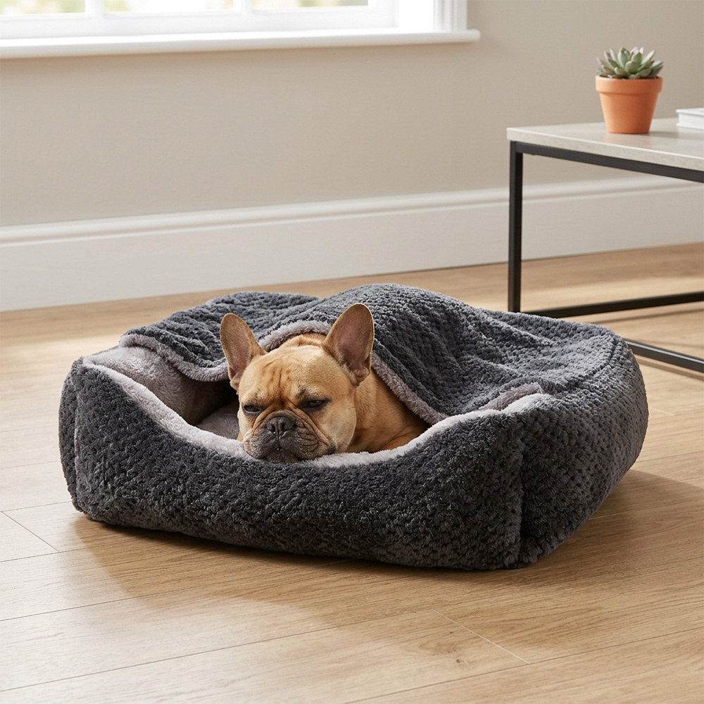 Grey 2 in 1 Blanket Pet Bed Image 2