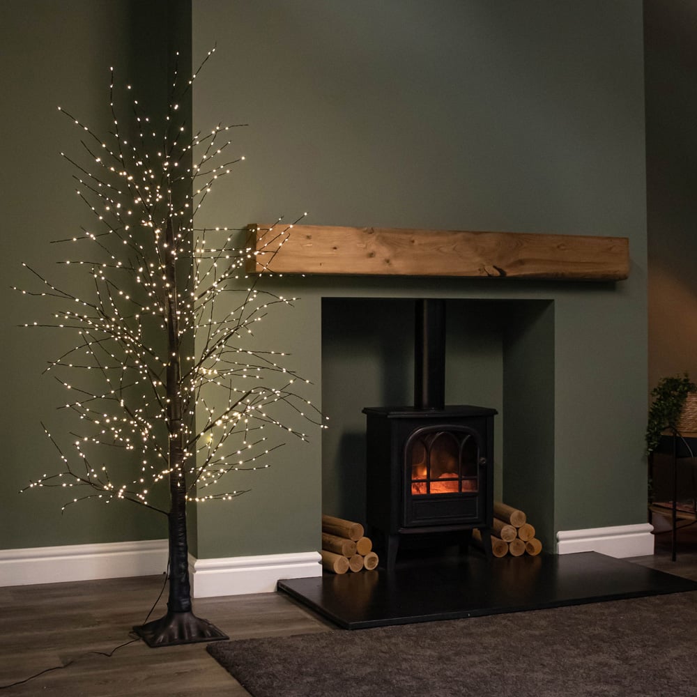 Samuel Alexander Black Micro Dot Warm White LED Pre-Lit Artificial Christmas Tree 5ft Image 7