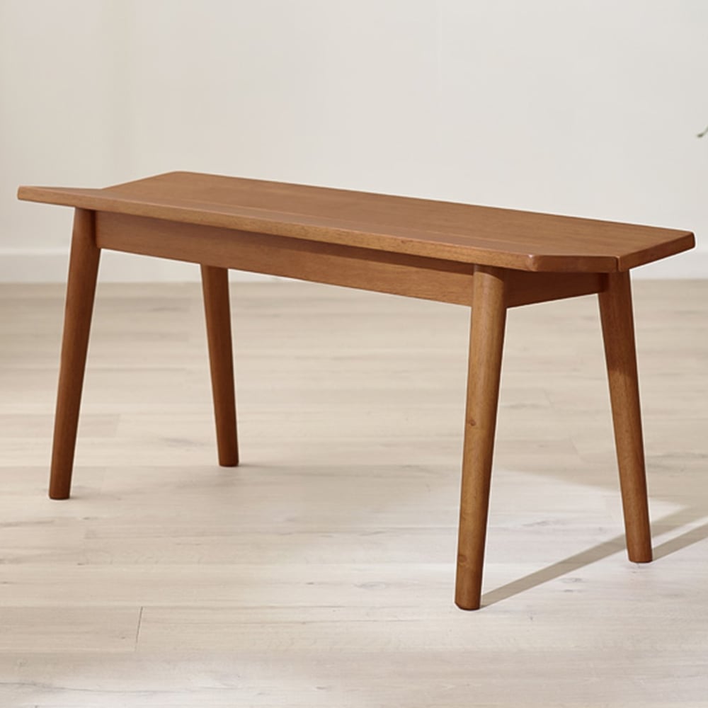 Furniturebox Lymington 2 Seater Walnut Effect Solid Wood Dining Bench Image 1