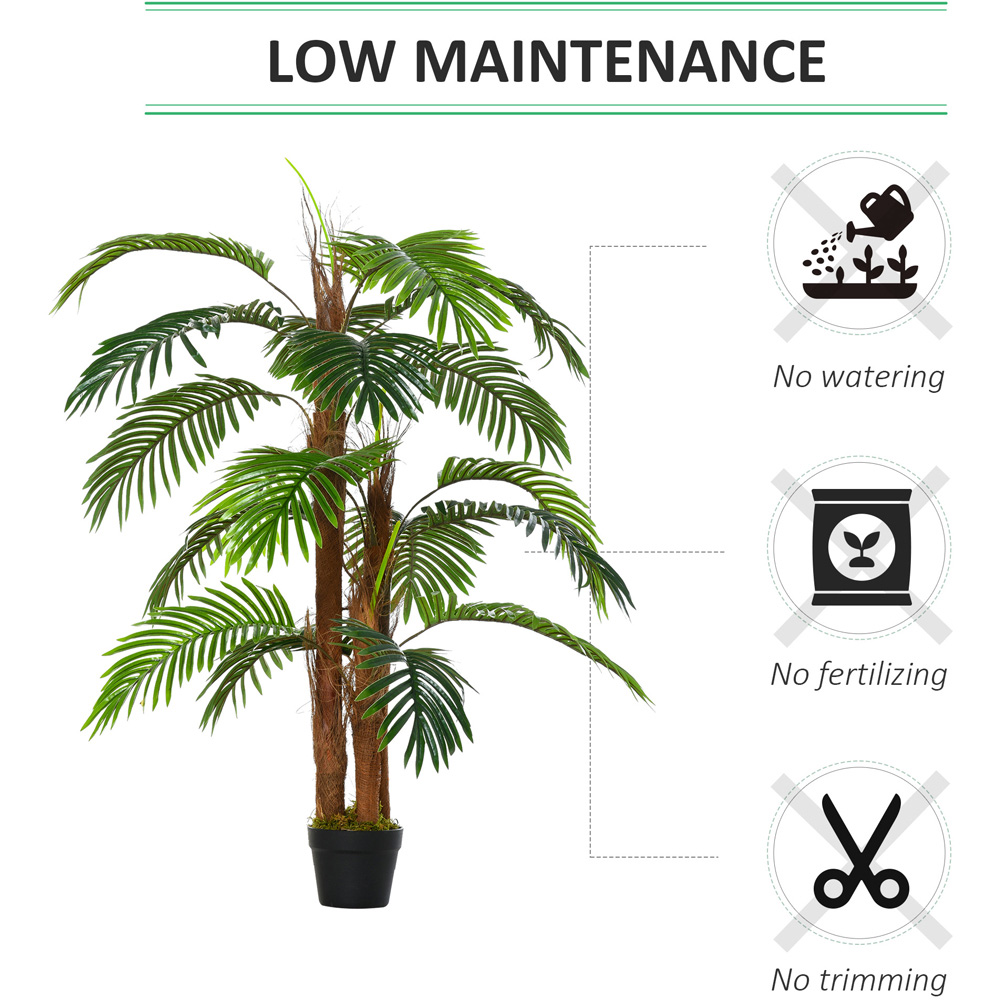 Outsunny Tropical Palm Tree Artificial Plant In Pot 4ft Image 6