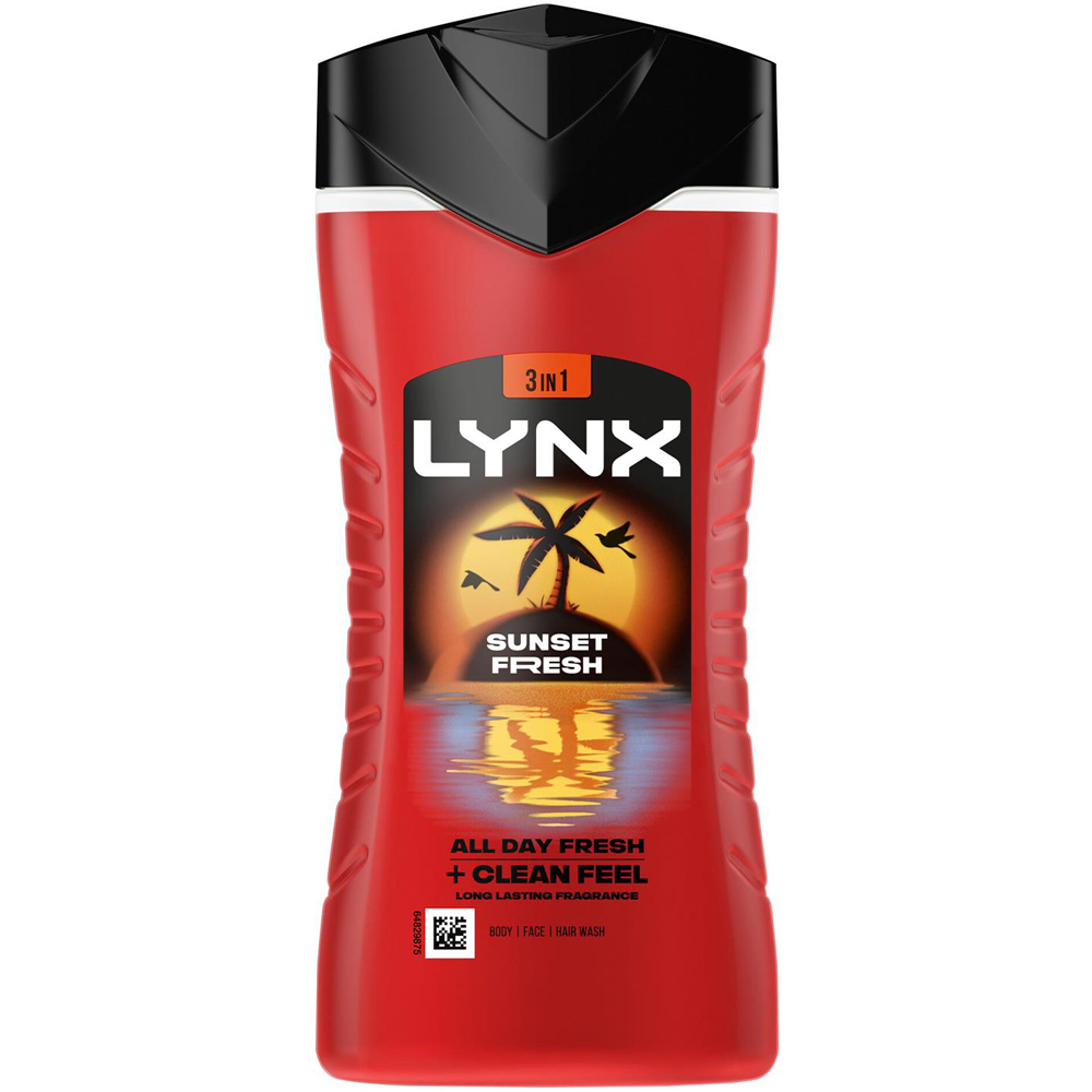 Lynx Men Sunset Fresh 3-in-1 Body Wash 225ml 18 Pack Image 2