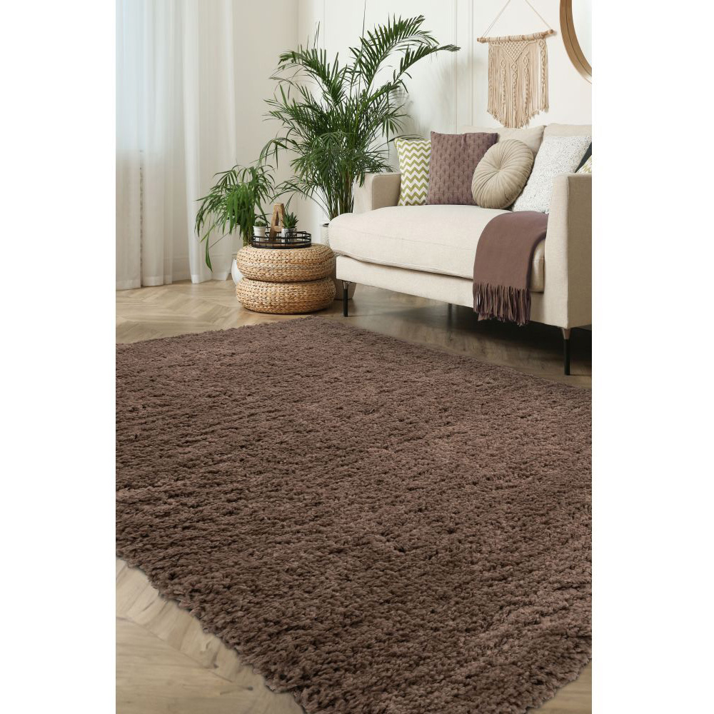 Homemaker Jazz Dark Natural Shaggy Rug 140 x 200cm Image 4