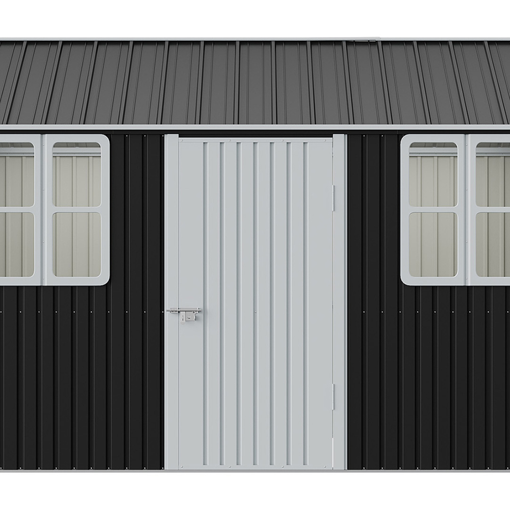Living and Home 12 x 10ft Anthracite Metal Apex Garden Tool Storage Shed Image 3