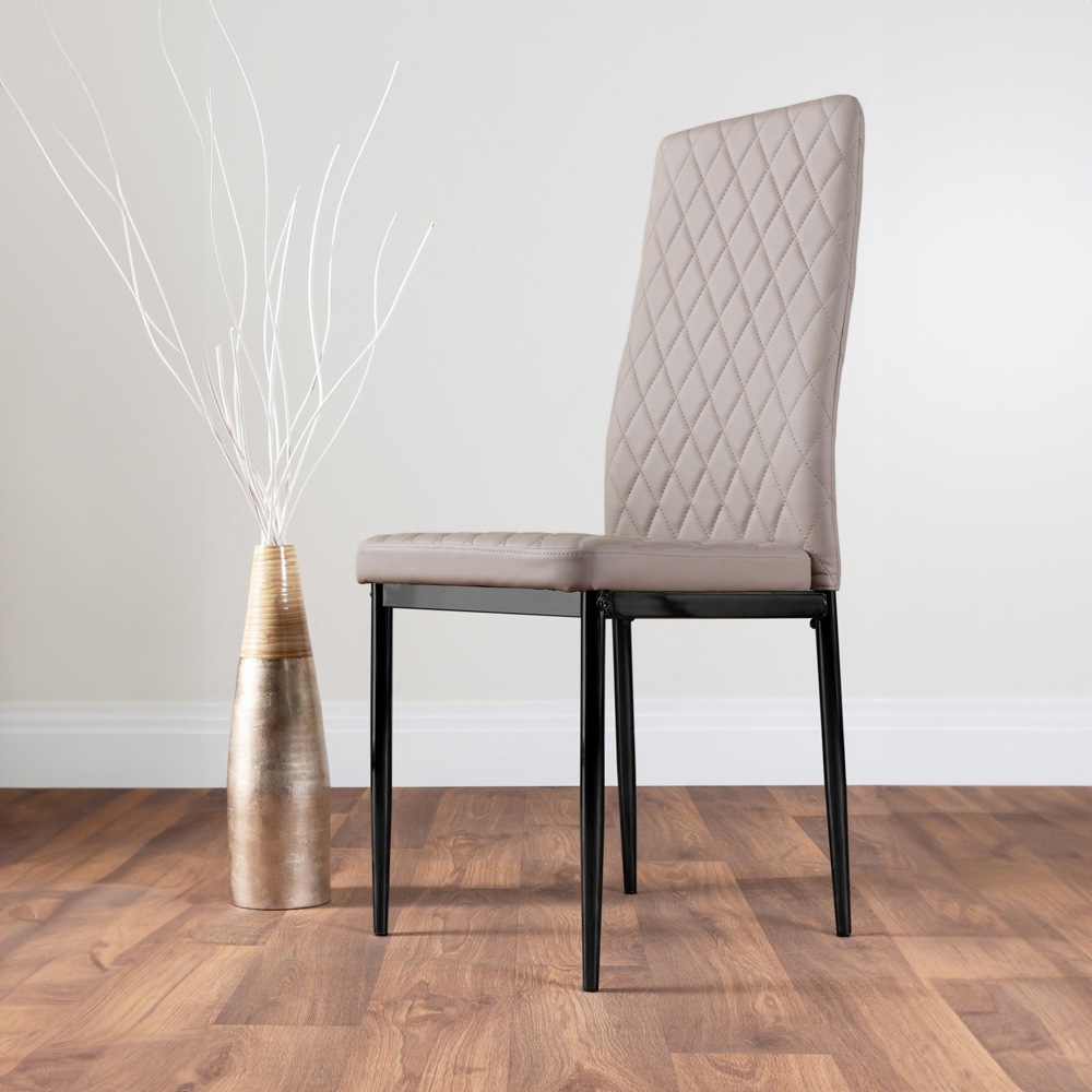 Furniturebox Valera Set of 4 Cappuccino and Black Faux Leather Dining Chair Image 5