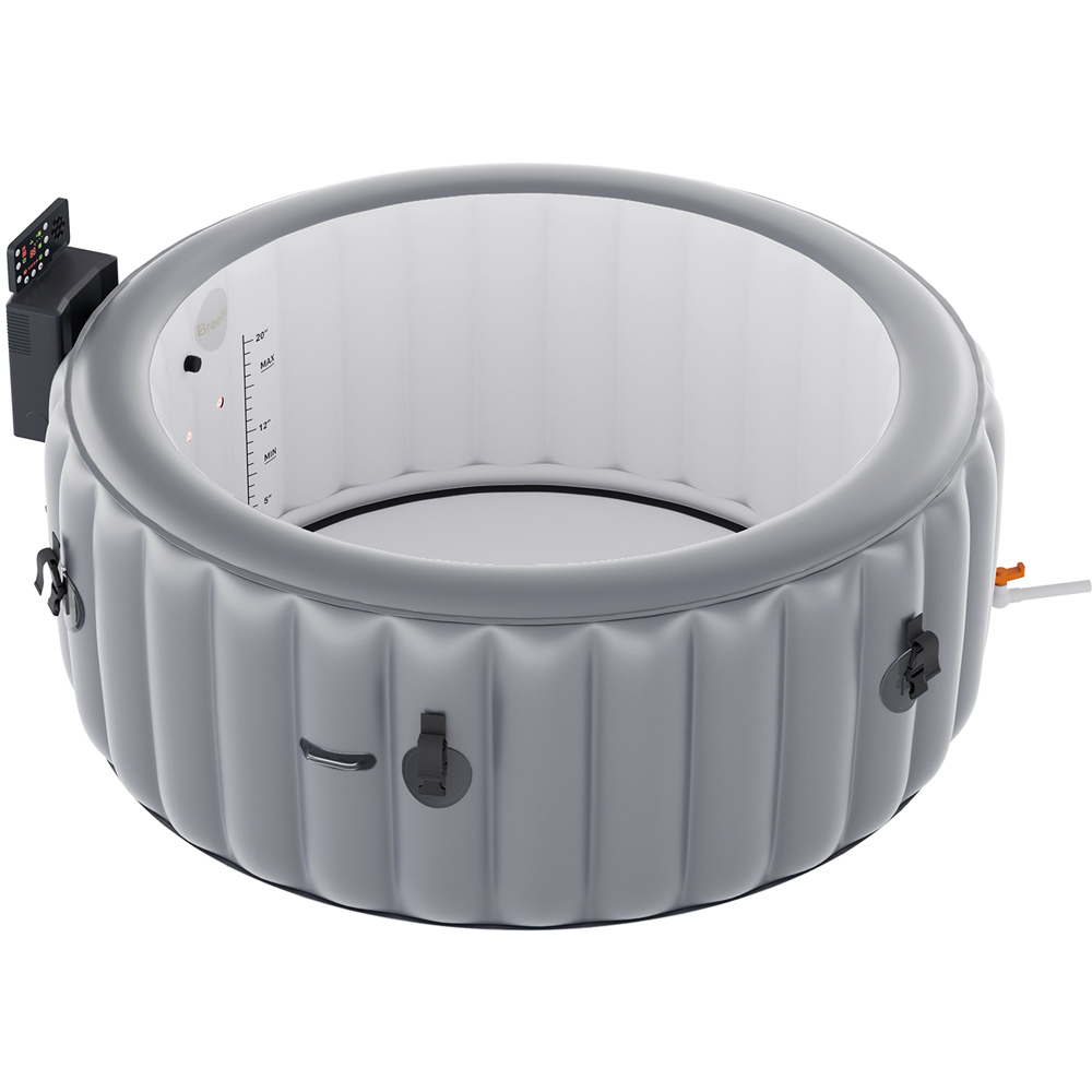 Living and Home 3 Person Grey Inflatable Hot Tub with Bubble Massage Image 1