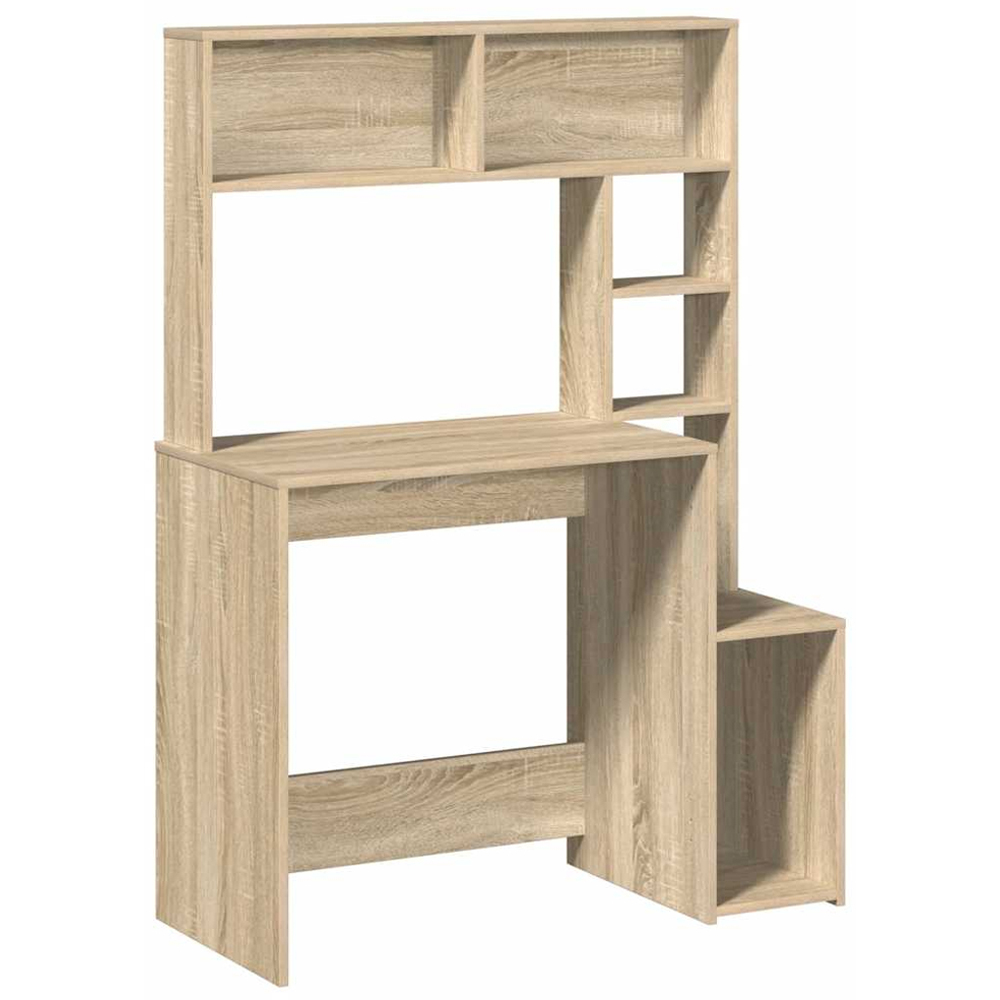vidaXL 6 Shelf Modern Desk Sonoma Oak Image 2