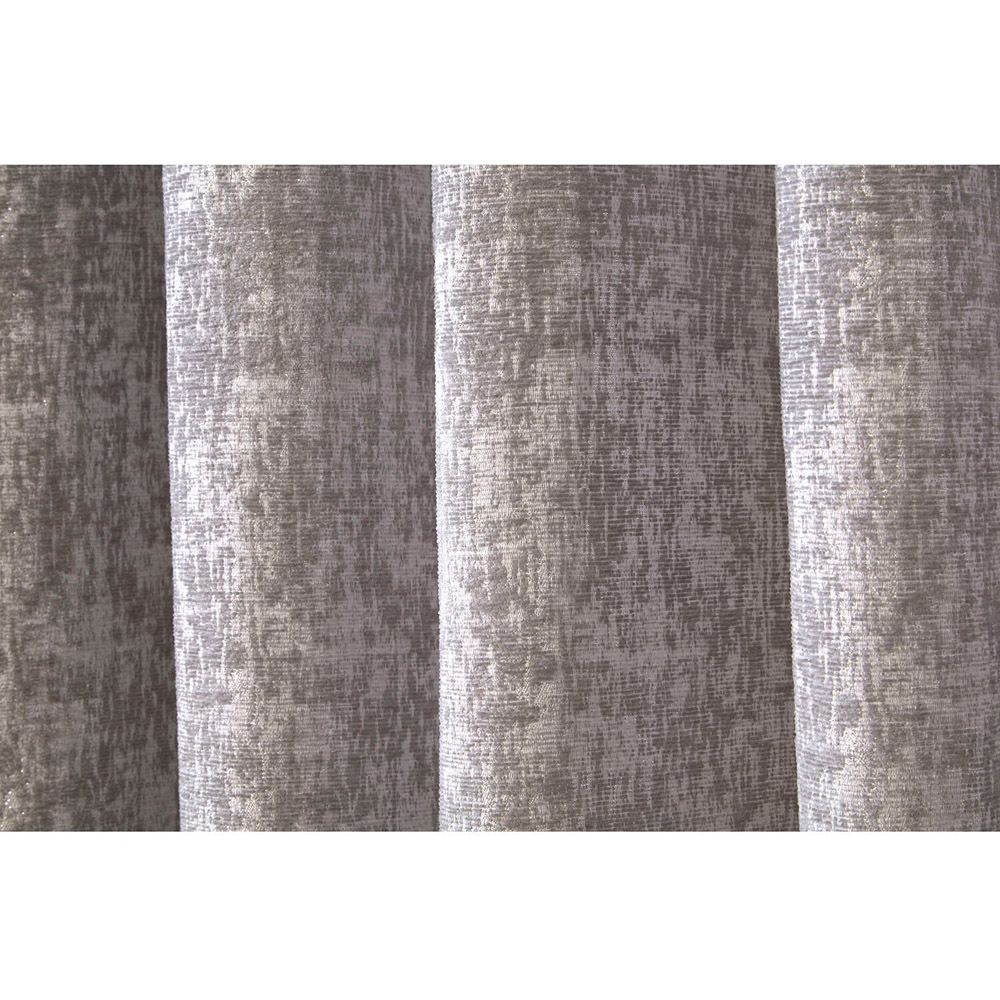 Amara Chenille Eyelet Curtain - Silver / 168cm / 183cm Image 4
