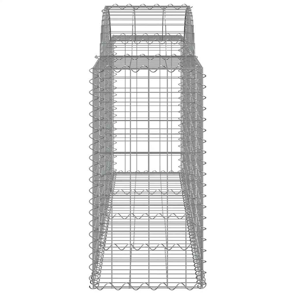 vidaXL Silver Galvanised Iron Arched Gabion Basket 200 x 50 x 80/100cm 25 Pack Image 3