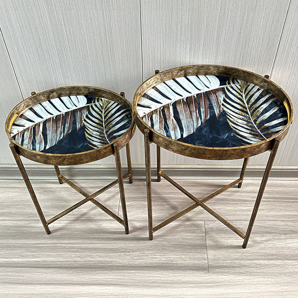 Acacia Home Set of 2 Oval Round Table Image 1