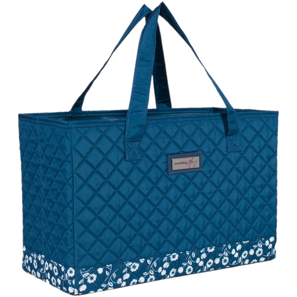 Everything Mary EVM10143-10 Blue and White Sewing Machine Carry Tote 43 x 20 x 28cm Image 1