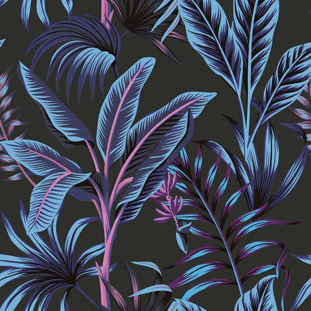 Bobbi Beck Eco Luxury Bold Tropical Leaf Purple Wallpaper Image