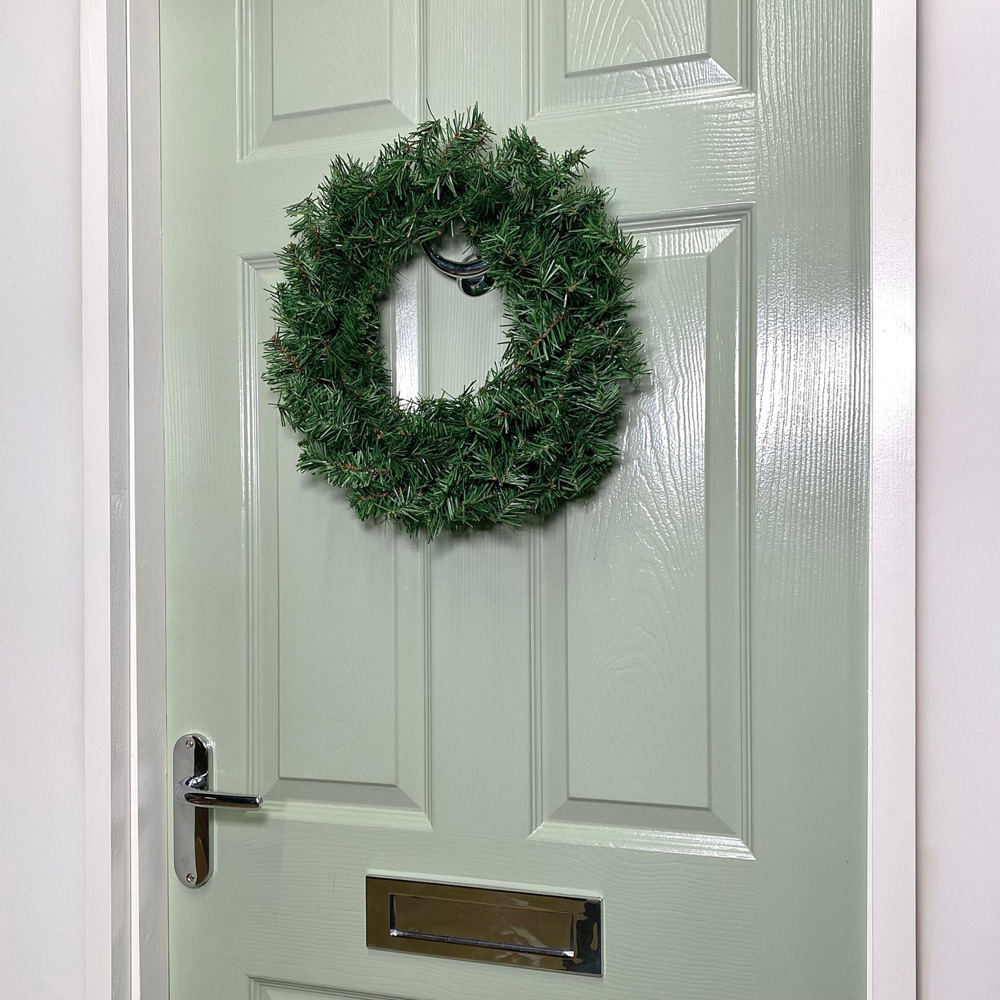 Samuel Alexander Plain Green Colorado Christmas Door Wreath with PVC Tips 45cm Image 6