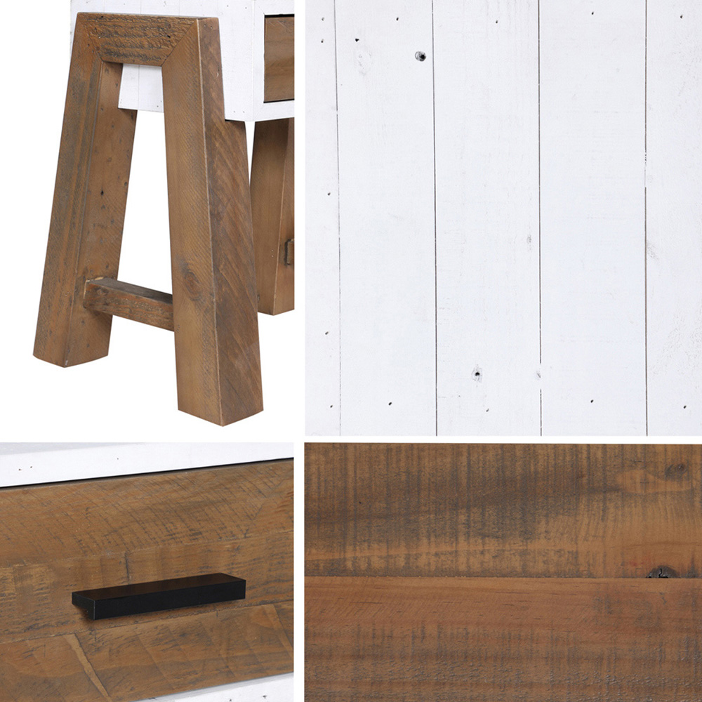 Baumhaus Trinity Single Drawer White and Brown Coffee Table Image 4