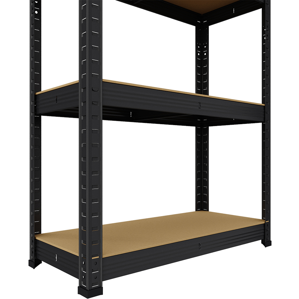 Living and Home 5 Shelf Black Galvanised Steel Shelving Unit Image 6