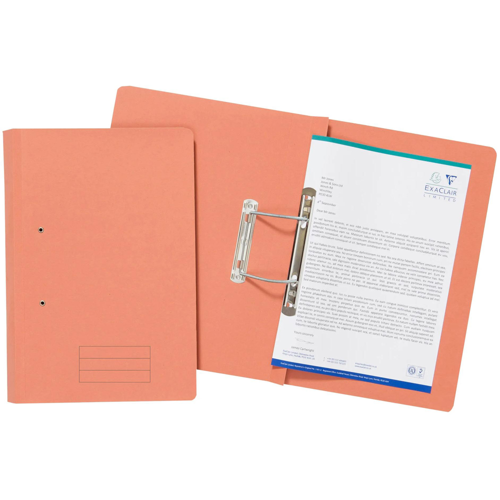 Exacompta 285gsm Orange Foolscap Spiral File 25 Pack Image 3