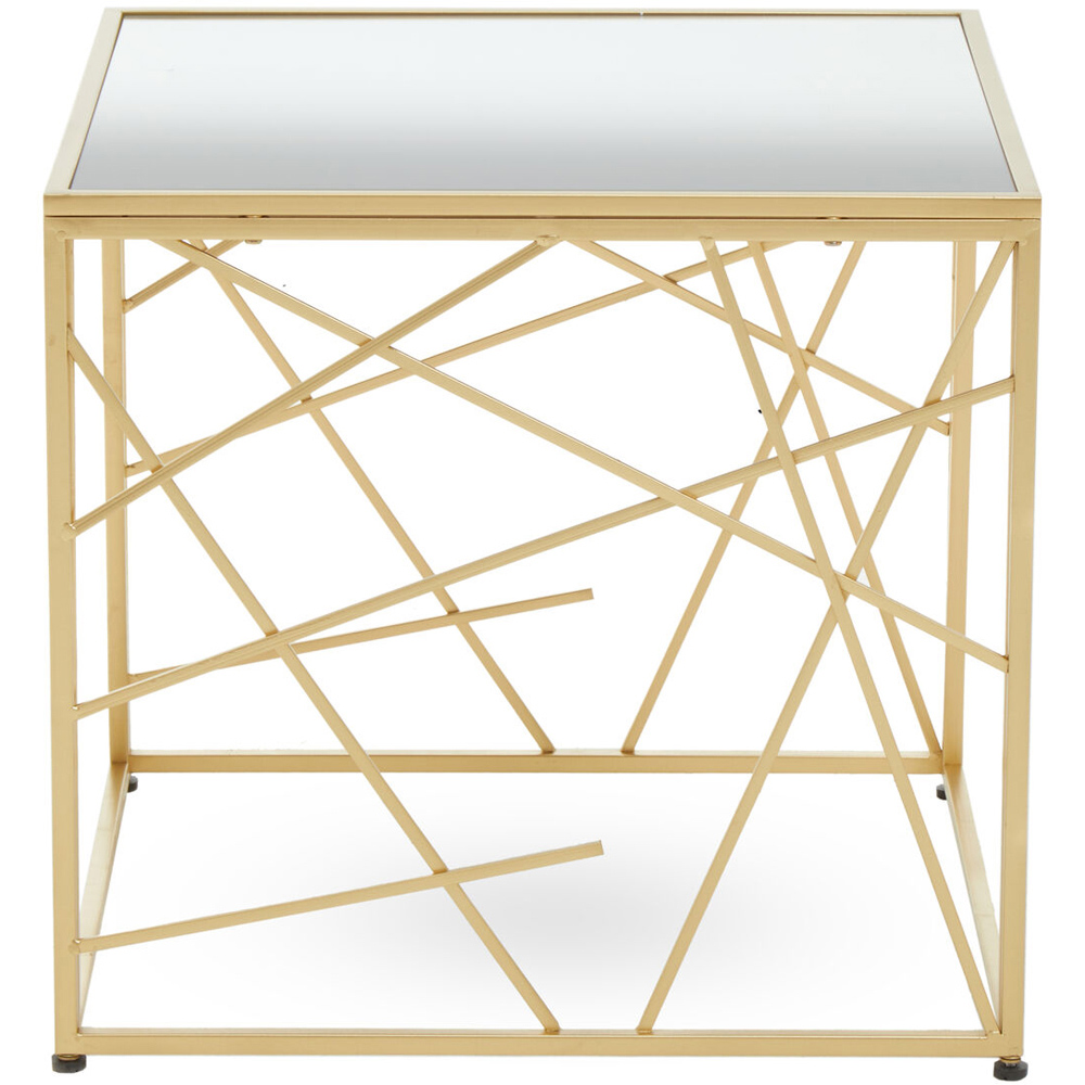 Premier Housewares Farran Gold Square Side Table Image 3