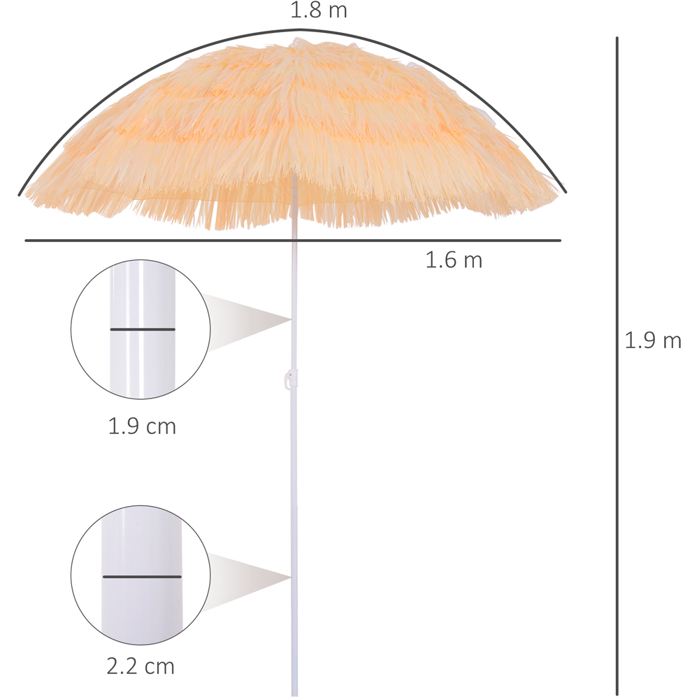 Outsunny Outdoor Sun Umbrella Sunshade Hawaiian Folding Tilting Crank Parasol Wheat Image 7