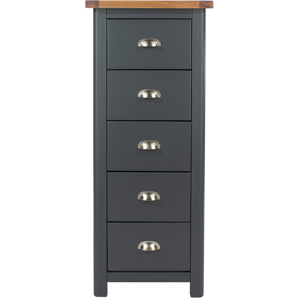 Core Products Dunkeld 5 Drawer Midnight Blue Narrow Chest of Drawers Image 3