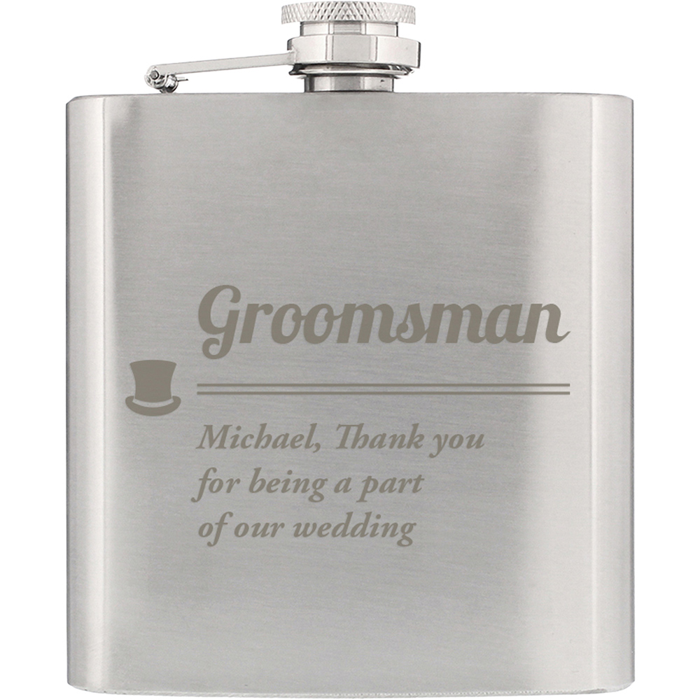 Personalised Memento Personalised Groomsman Hip flask Image 1