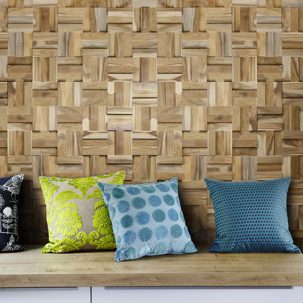 Wallsupply UltraWood Teak Cubic Interlocking 3D Wall Panel 26 x 26cm 10 Pack Image 5