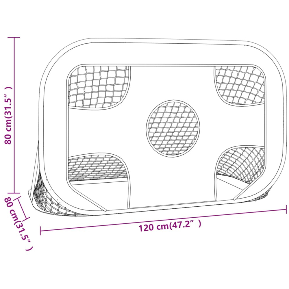 vidaXL Black Football Goal Net with Target 3 x 4ft Image 7