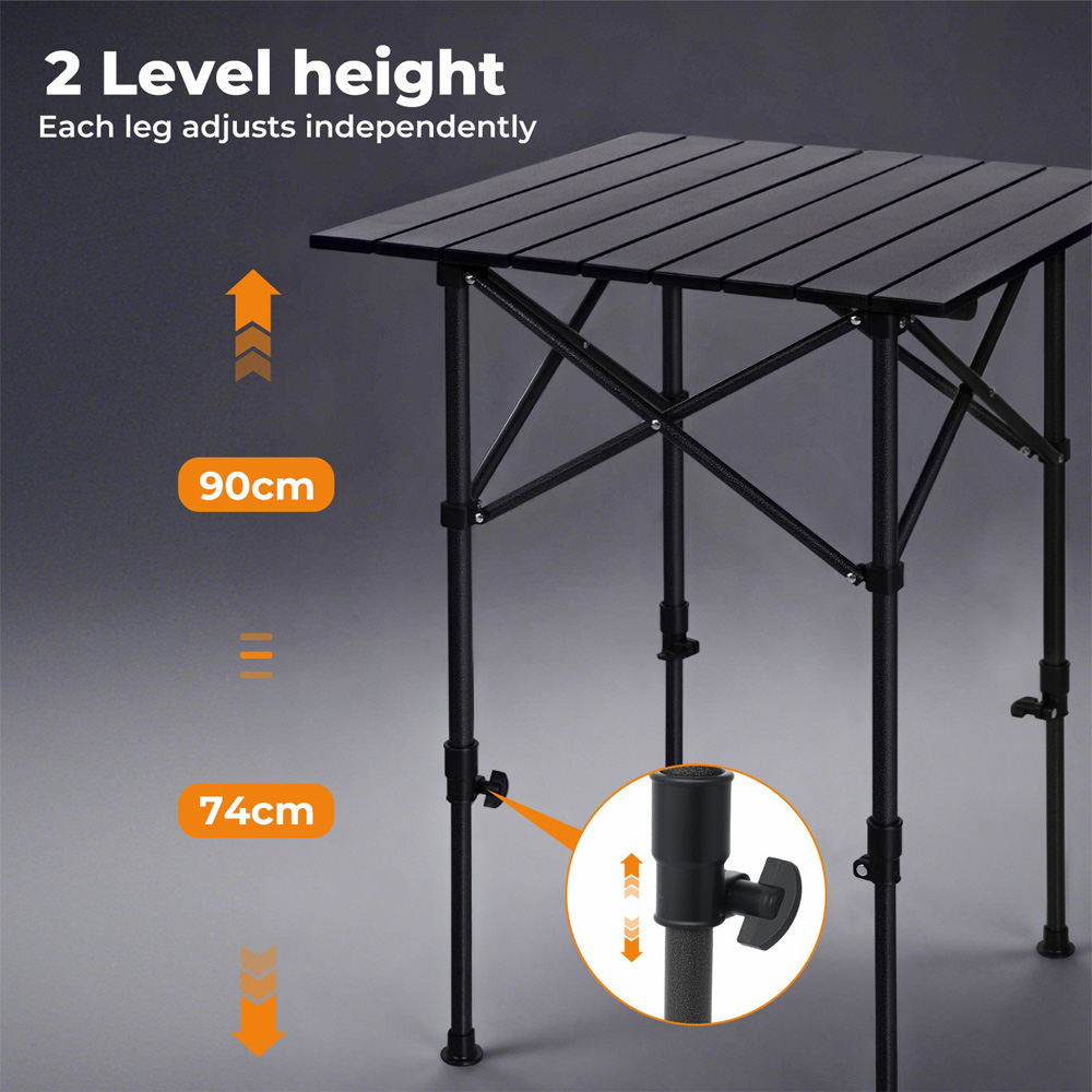 Levede Aluminium Foldable Camping Table 70cm Image 5