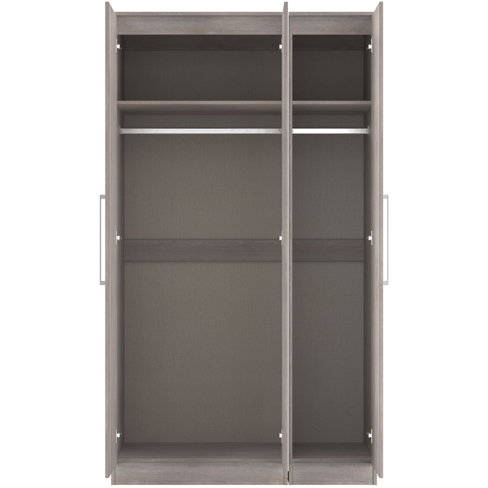 Crowndale Worcester 3 Door Grey Oak Tall Mirrored Wardrobe Ready Assembled Image 6