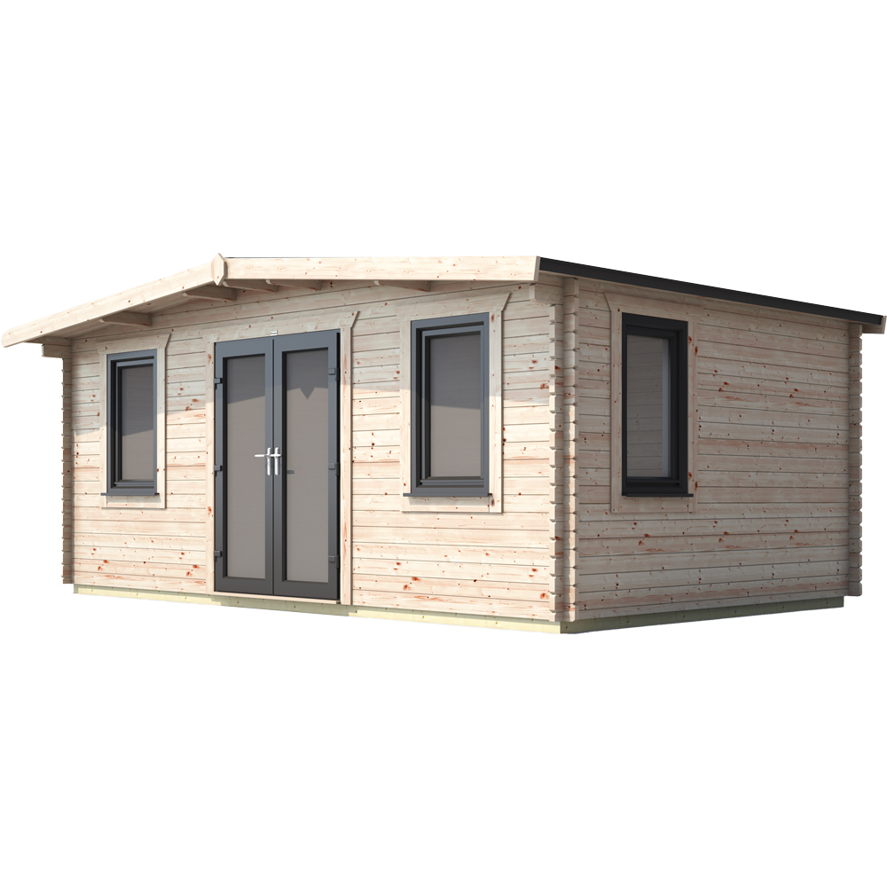Power Sheds 12 x 18ft Centre Double Door Chalet Log Cabin Image 1