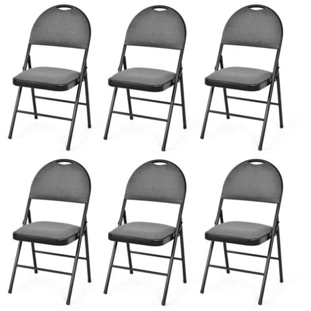 Costway Set of 6 Grey Foldable Dining Chairs Image 2