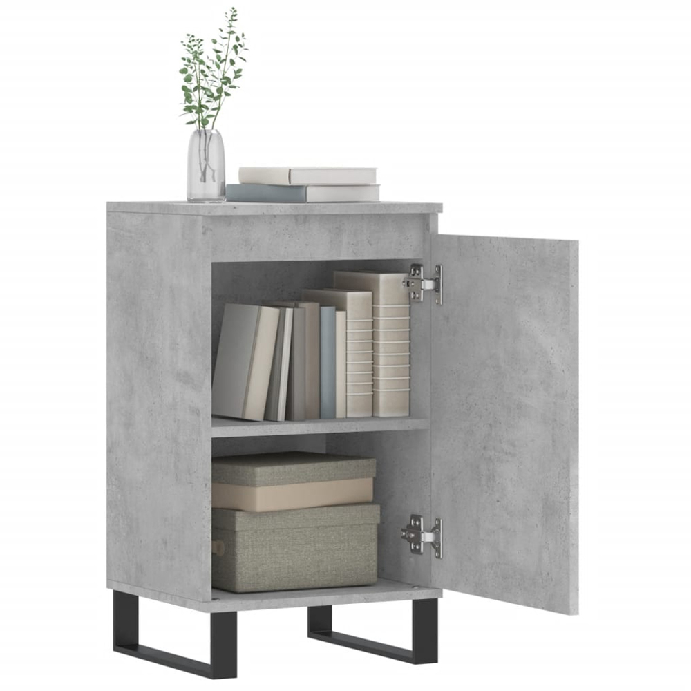 vidaXL Single Door Concrete Grey Sideboard Image 4