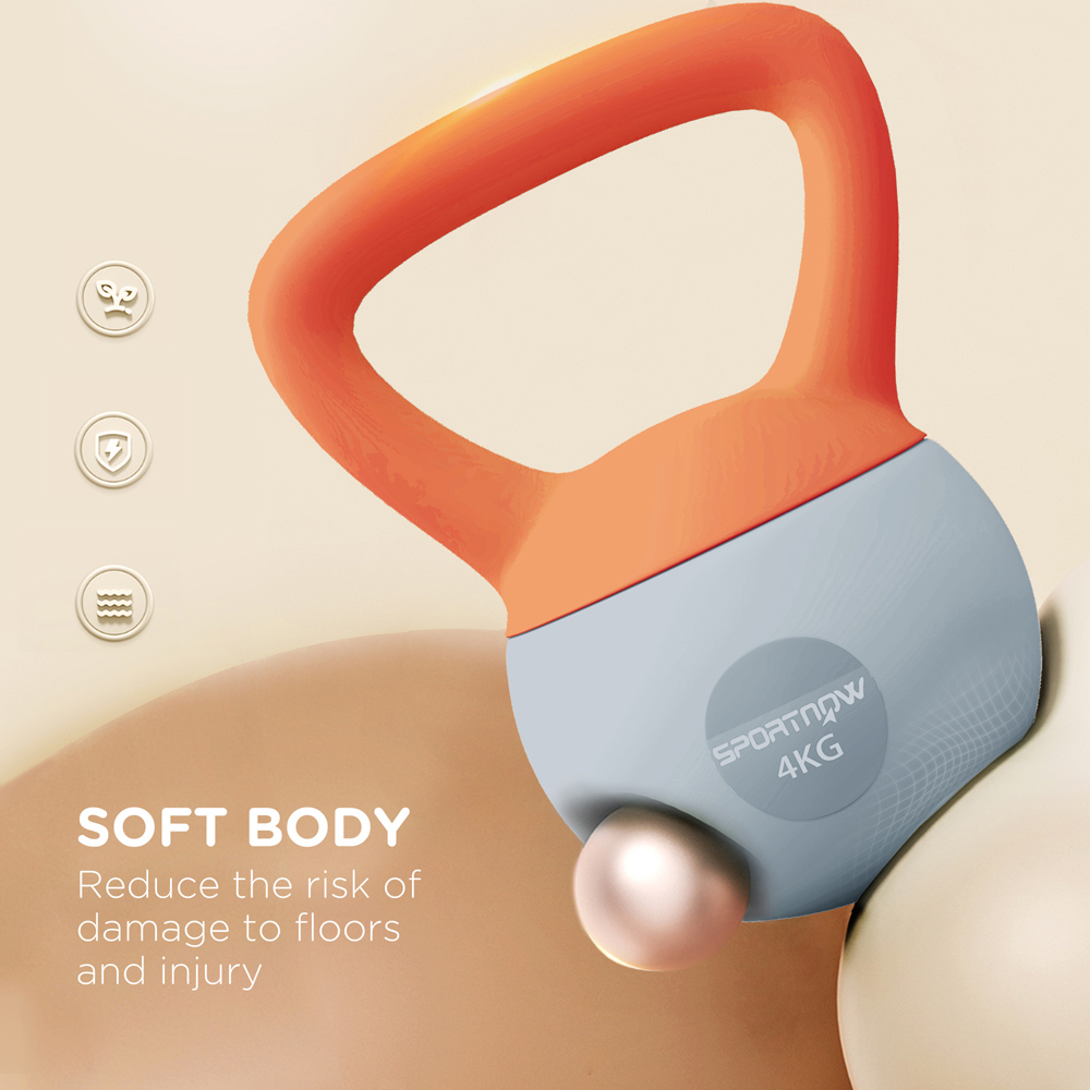 SPORTNOW Orange and Grey Kettlebell 4kg Image 6